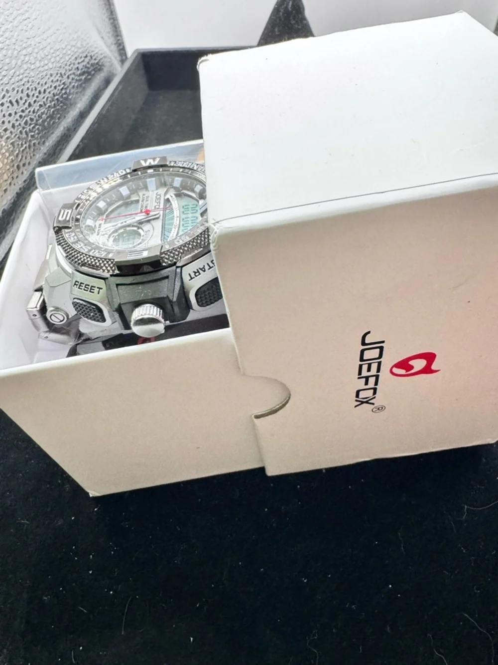 Joefox Men's Sport Watch Dual Time Analog Digital Chronograph WR30M Steel Band